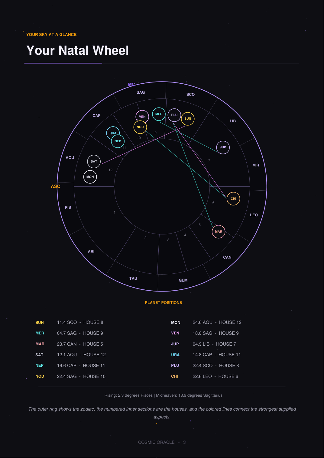 Sample natal wheel page