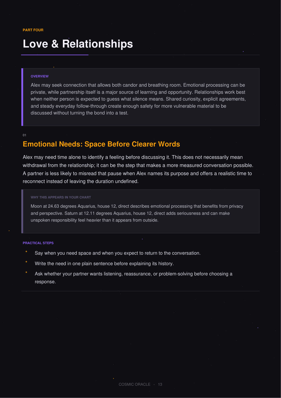 Love and relationships interpretation page